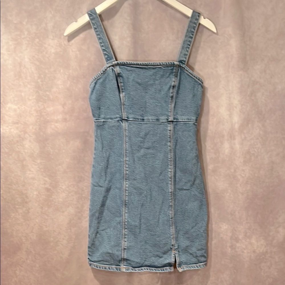 Hollister Overalls Denim Blue Mini Dress size XS - Picture 3 of 9